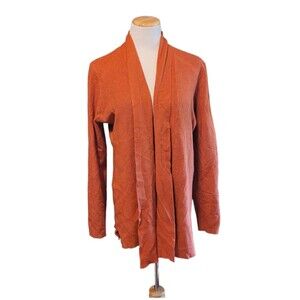 Cyrus Orange Open Front Sleeved Cardigan Womens Large  Work Office Business NWT